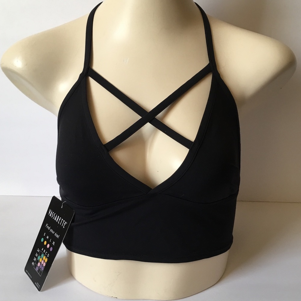 Black Crop Top Layering Piece Medium New